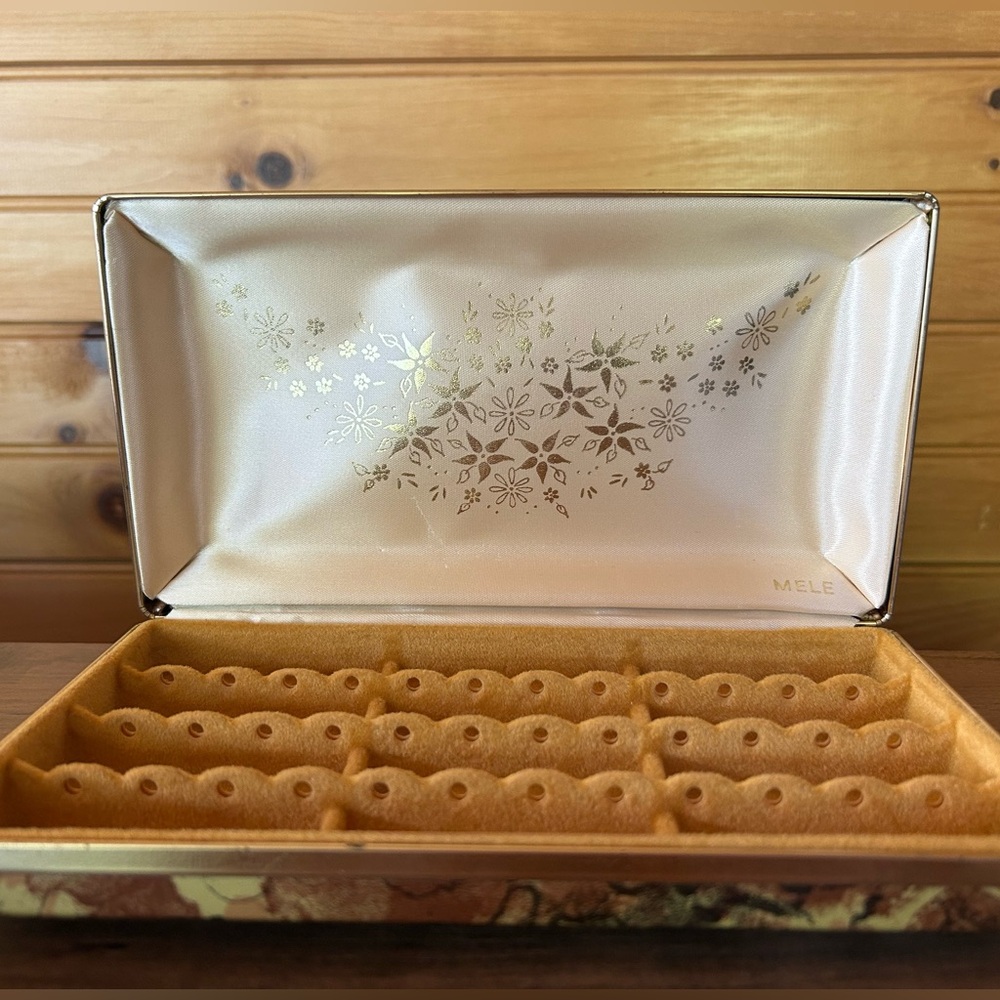 Vintage 70s Mele Earring & Jewelry Travel Box